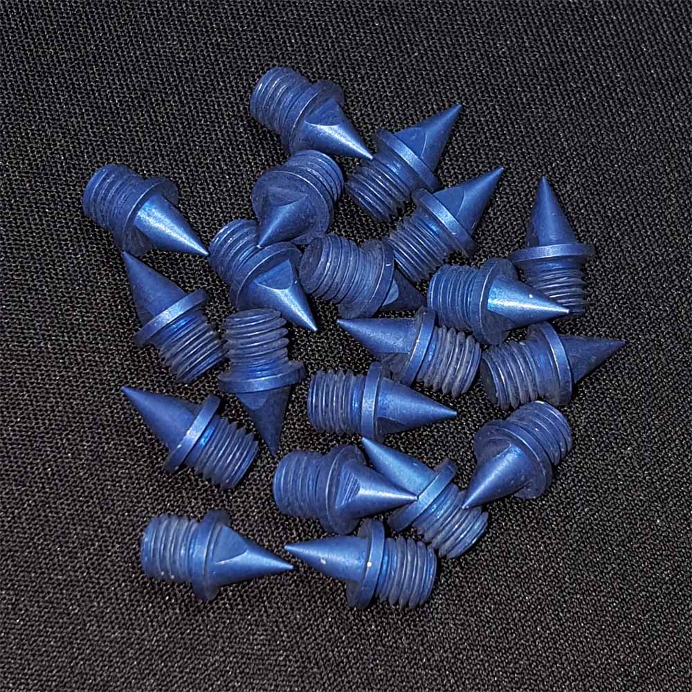 Psycho Spikes Blue 1 4 Pyramid Aluminum Track Spikes 20 Count Pack